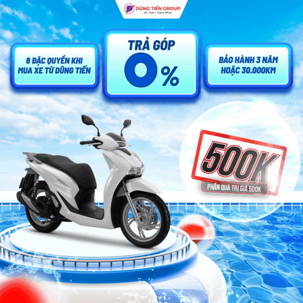 sh125 tiêu chuẩn trắng đen 2024